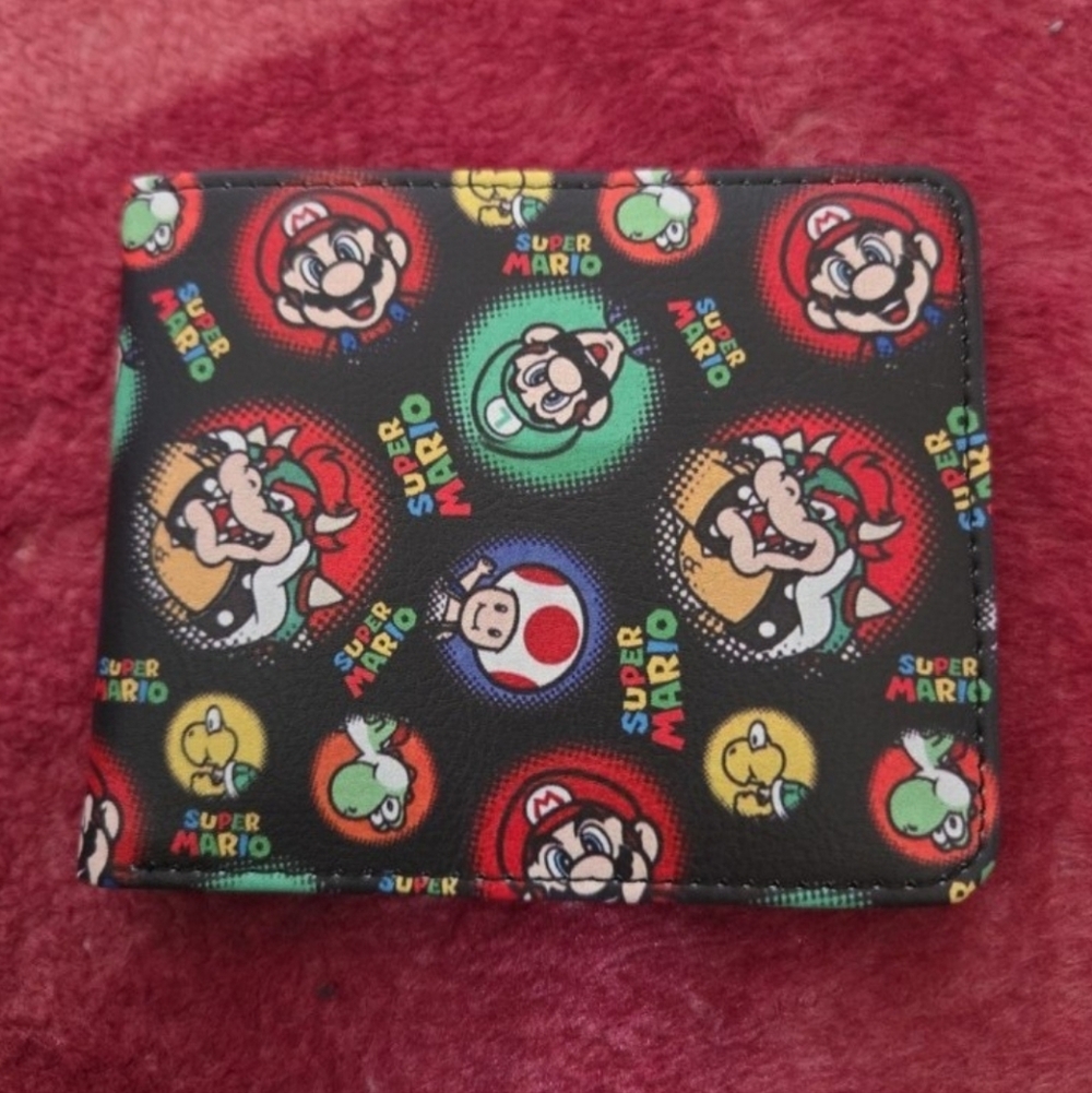 New super mario nintendo anime manga leather wallet